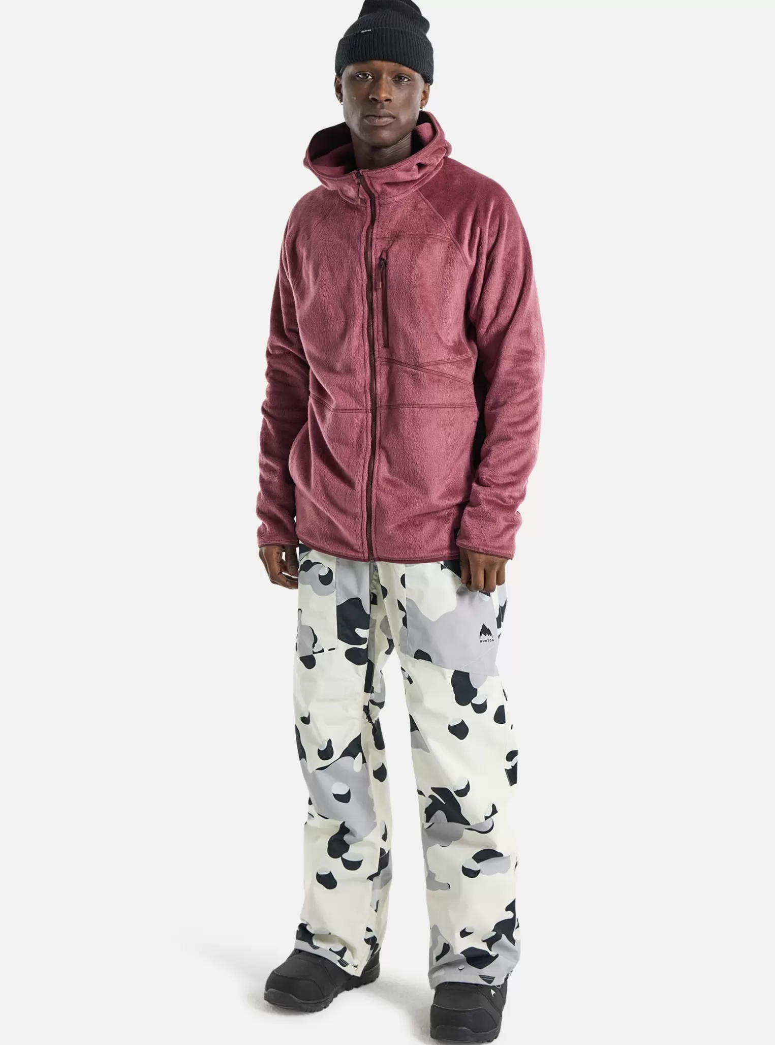 Herren Burton Fleece^ Stockrun Warmest Fleece Mit Kapuze Und Durchgehendem Reißverschluss Für Herren